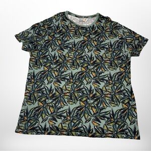 Goodfellow & Co Men’s Tropical Leaf Print Tee - Green and Black